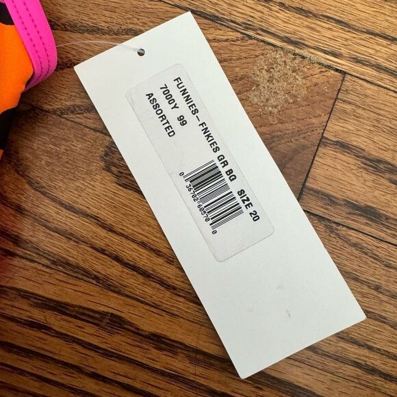 NWT New THE FINALS Funnies Racing Swimsuit Orange Hot Pink 20 4t - Picture 2 of 5